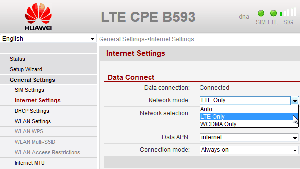 Huawei B593: Forcing 4G LTE - Hacker's ramblings